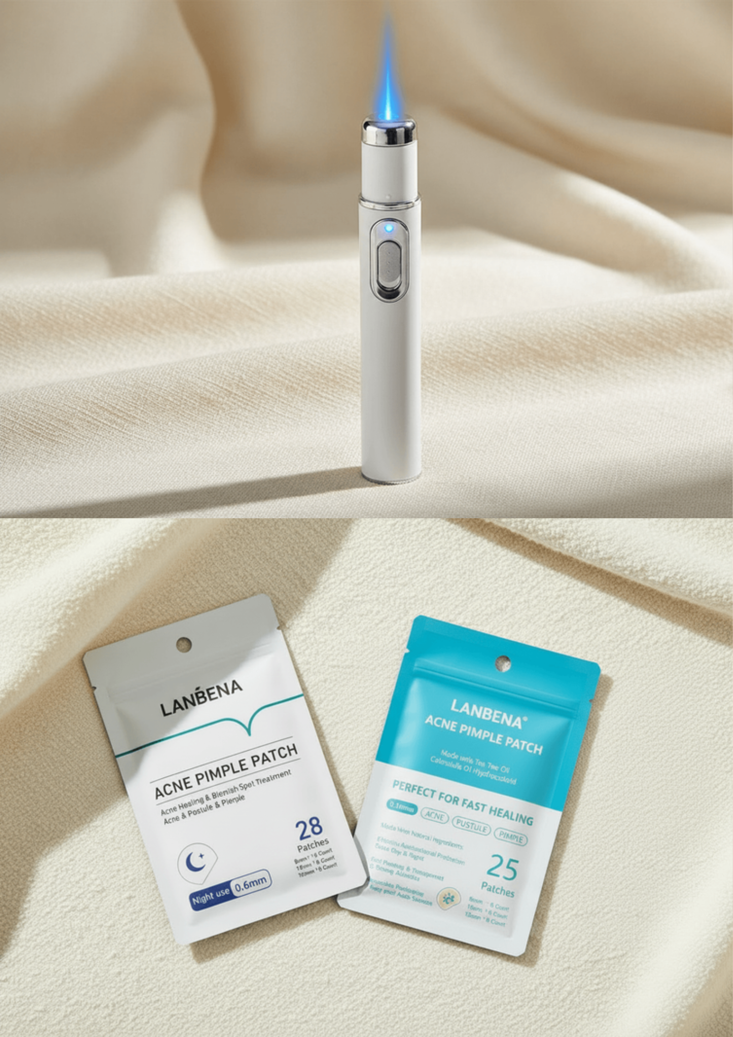 Clear Skin Duo — Blue Light Acne Pen and tea tree acne patches
